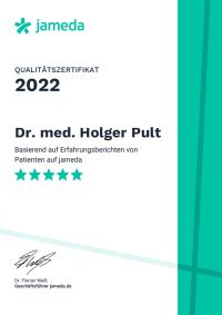 Jameda Auszeichnung Dr. Pult 2022