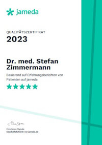 Jameda Auszeichnung Dr. Zimmermann 2022